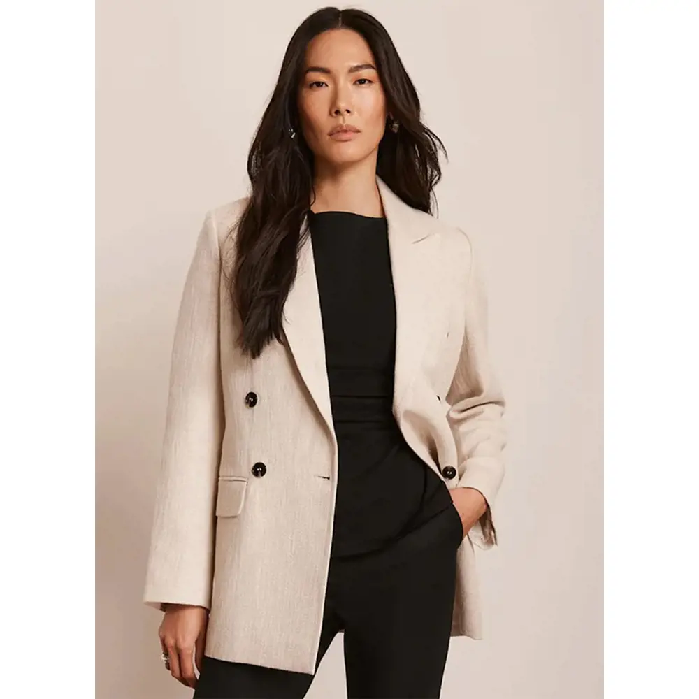 Mint Velvet Neutral Double Breasted Blazer